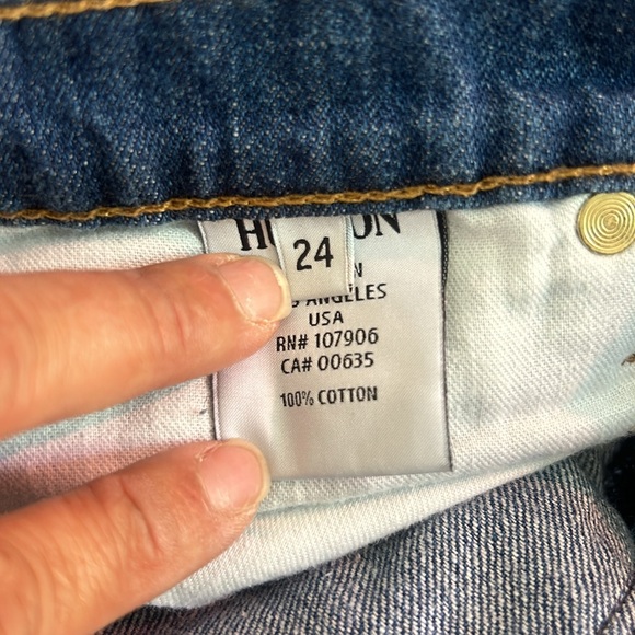 Hudson JUDE SLOUCH SKINNY CROP Distressed Cuff Hem Jeans - Picture 15 of 16